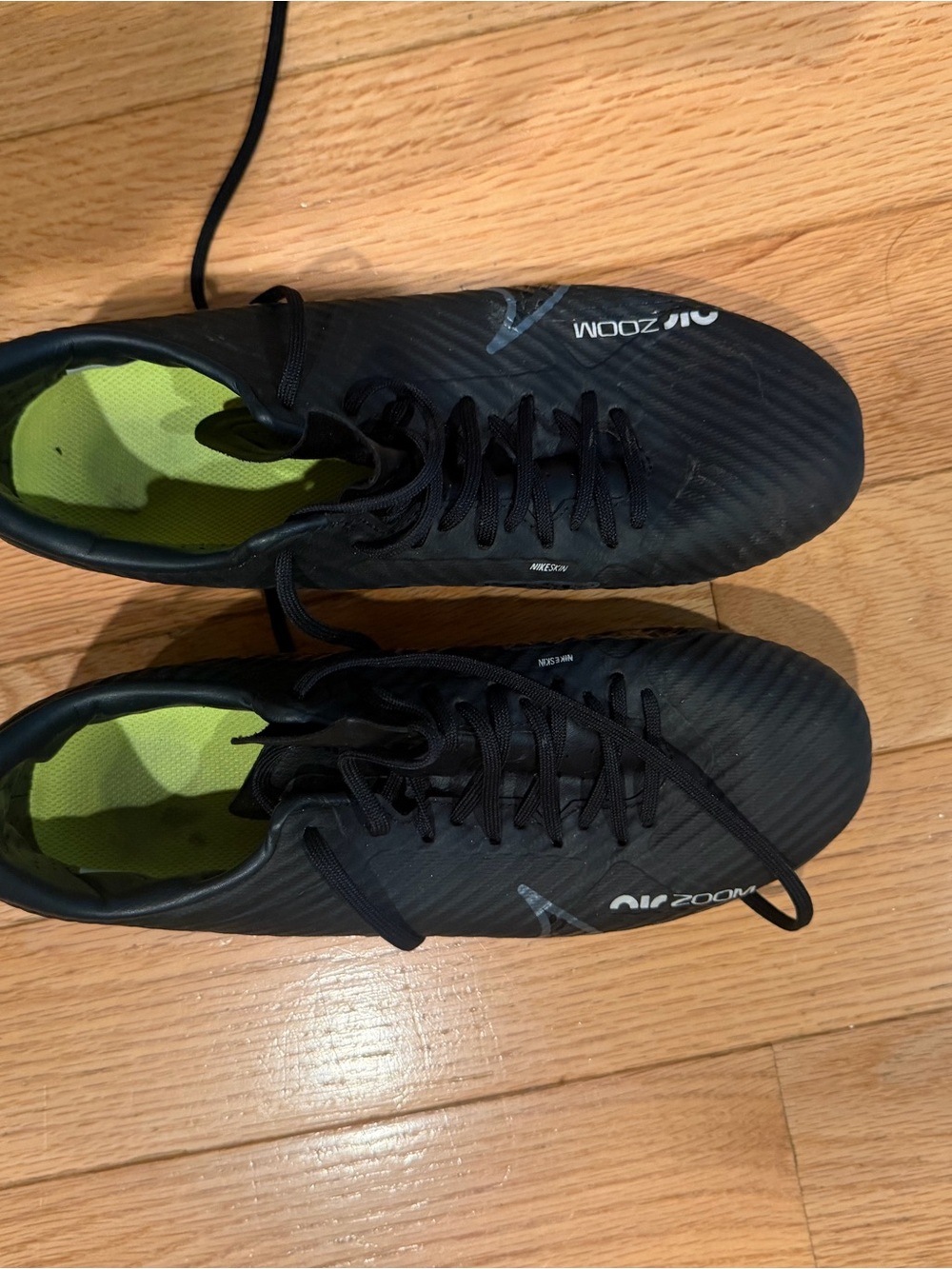 Nike Black Women's Athletic Shoes with Neon Green Lining